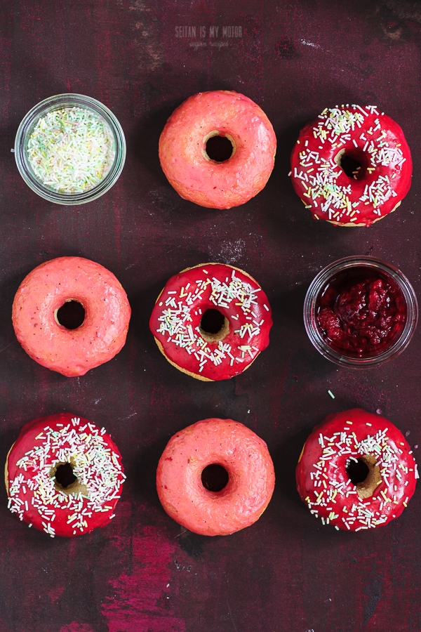 doughnuts with berry glaze