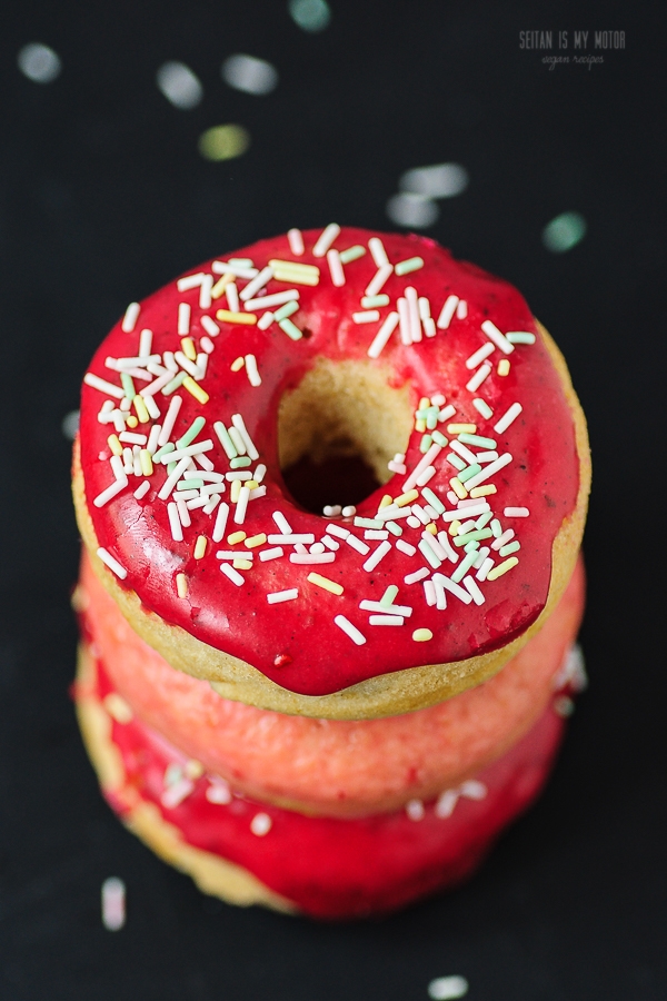 doughnuts with berry glaze