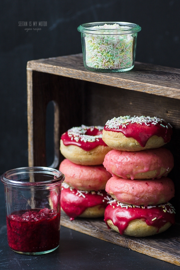 doughnuts with berry glaze