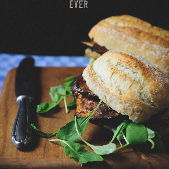 marinated eggplant sandwich | Vegan MoFo 2015