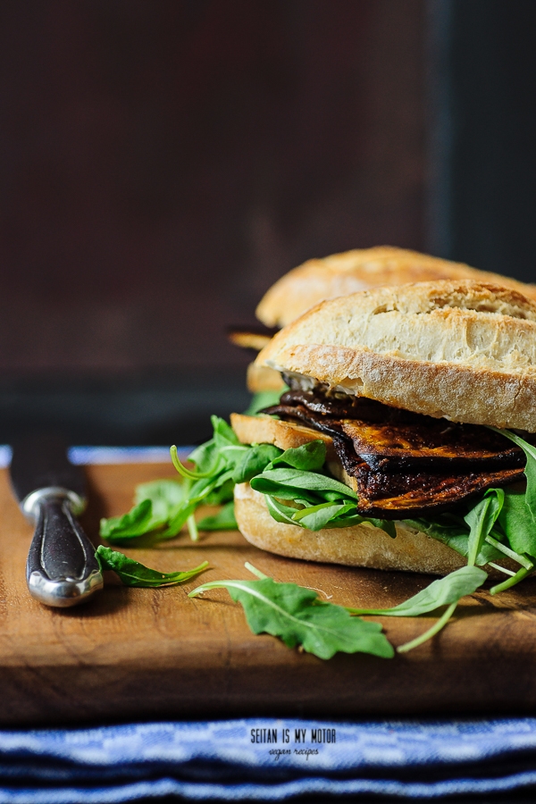 marinated eggplant sandwich | Vegan MoFo 2015