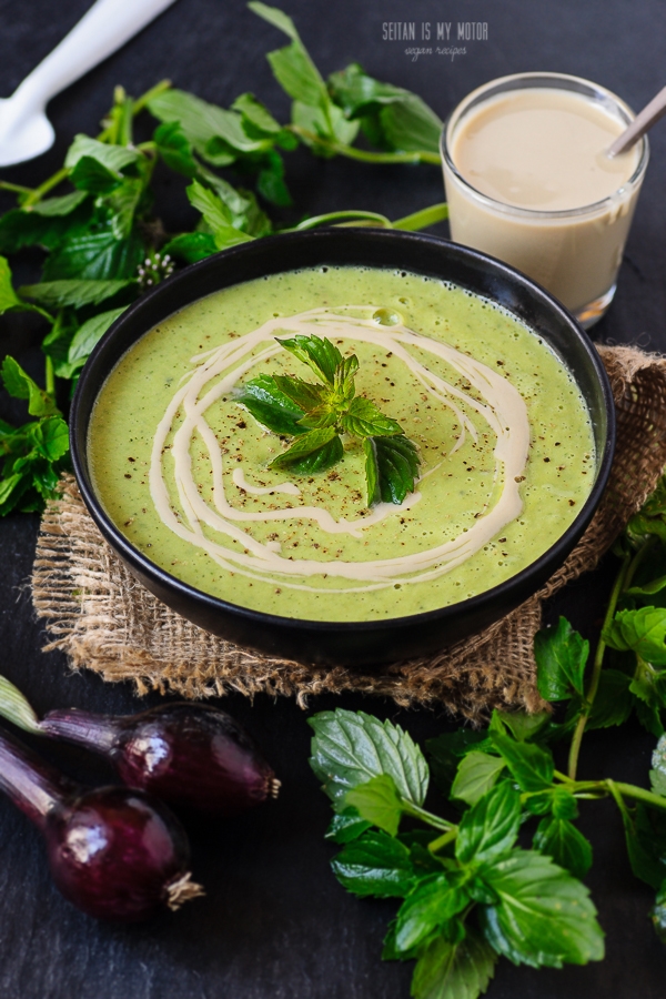 Zucchini Mint Soup with Tahini