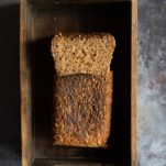 Roggenschrotbrot Schrotbrot: A German whole meal rye bread made with sourdough and without flour.