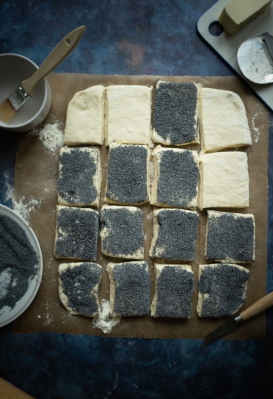 Tebirkes - Danish Poppy Seed Rolls made from Laminated Dough